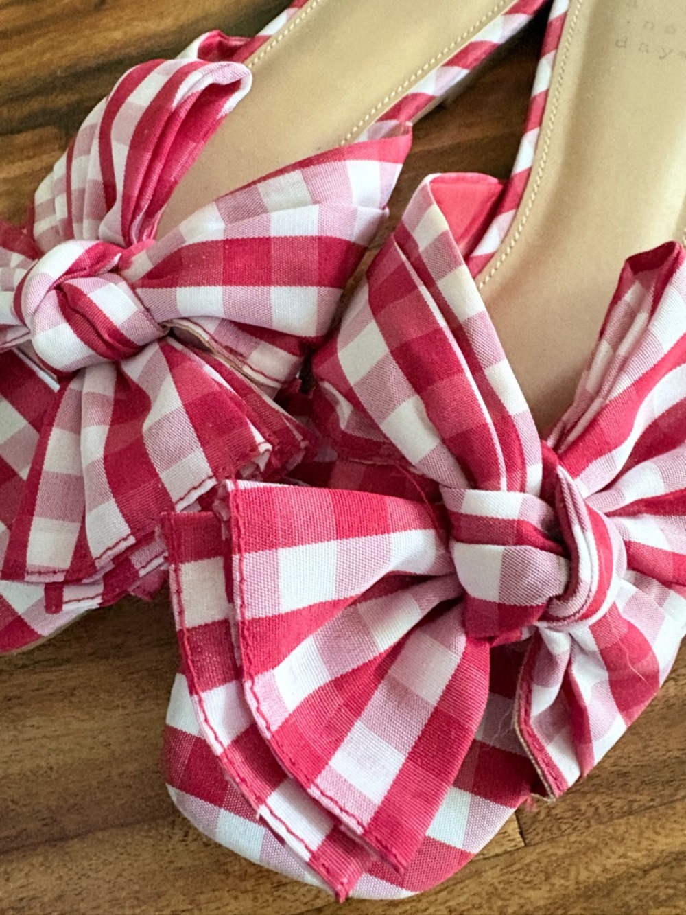 Target A New Day Women's Scarlet Red
Gingham Bow Flat Sandals Size 8 Shoes - Picture 3 of 6